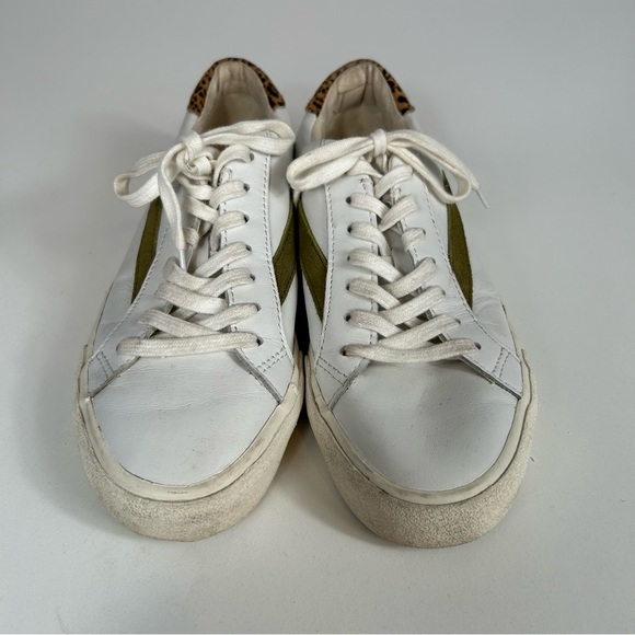 Madewell AE242 White Leather Calf Hair Sidewalk Low-Top Sneakers Size 8 - Picture 3 of 10